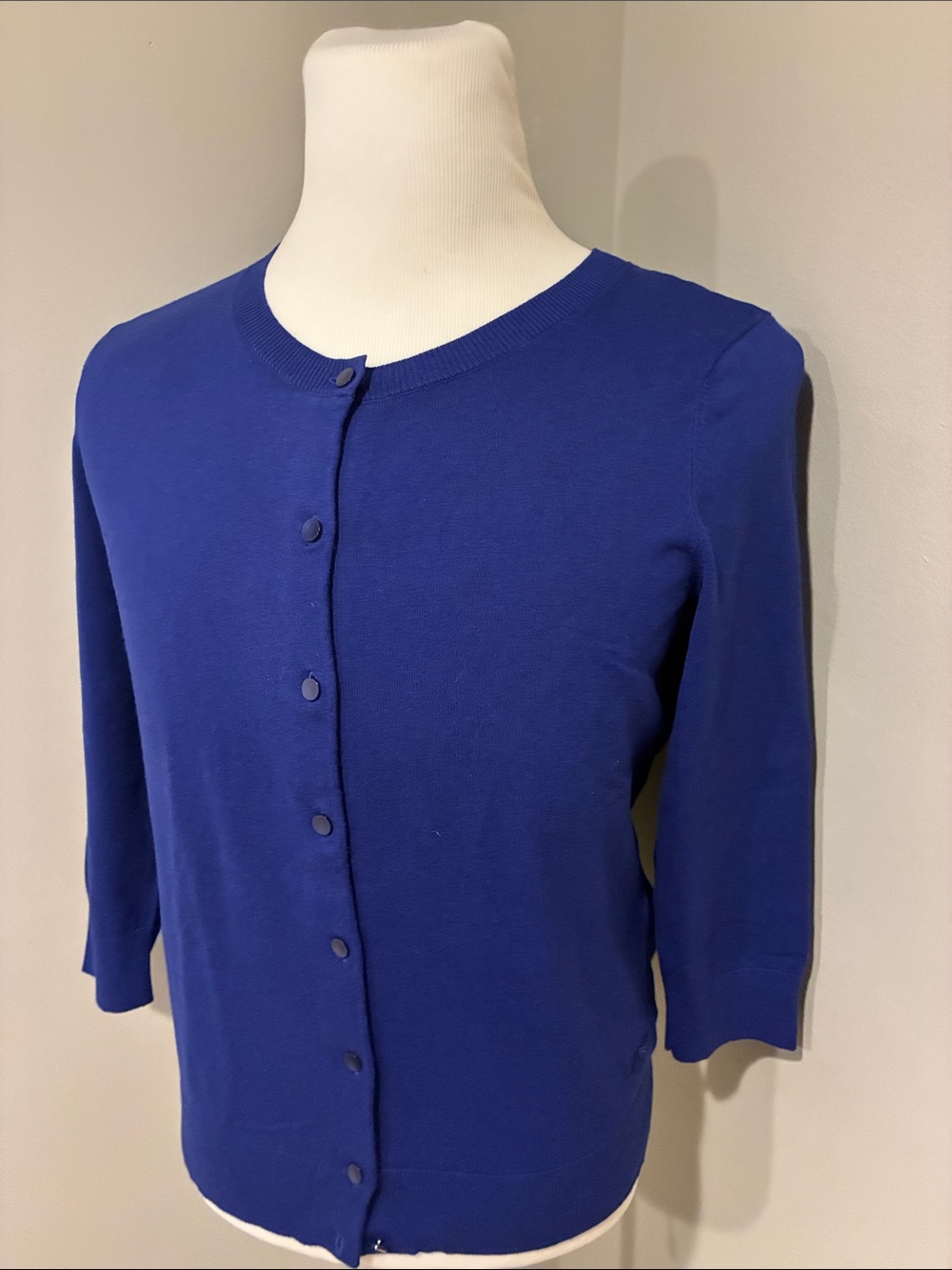 Talbots Midnight Blue Button-Front Cardigan - Picture 4 of 5